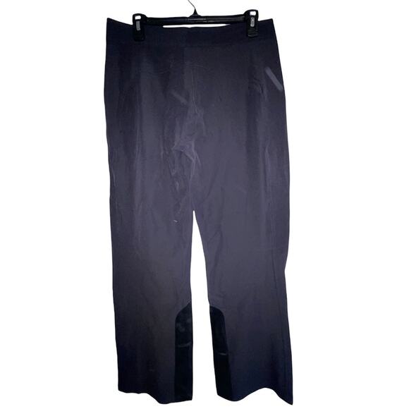 Athleta Casual Athletic Pants Jet Black with Faux Leather Trim Size 12 - Picture 2 of 12